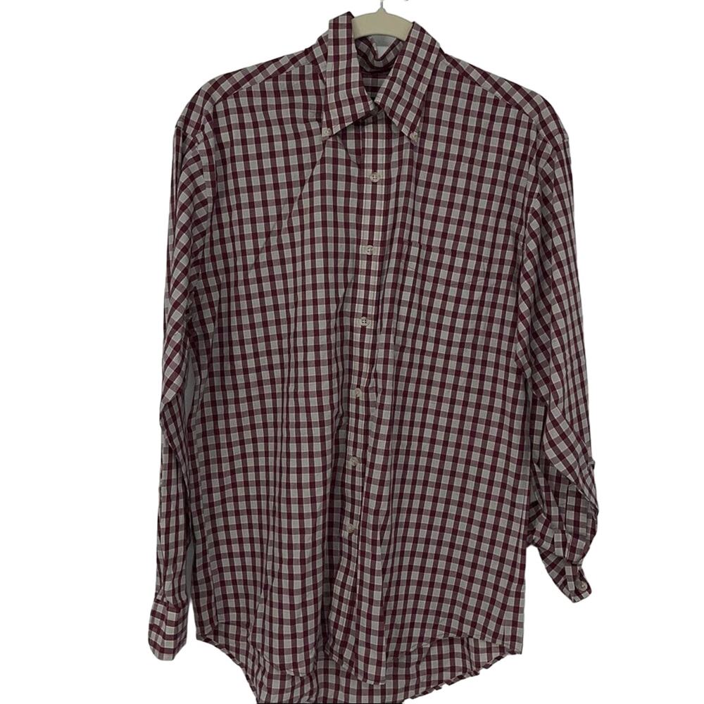 Van Heusen Red Checkered Shirt Size Small (14–14.5 Neck)